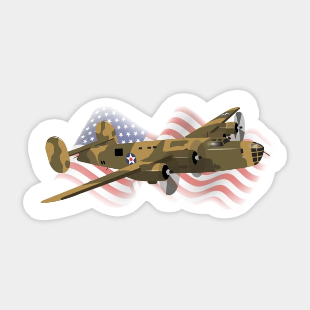 B-24 Liberator WW2 Heavy Bomber Sticker by NorseTech